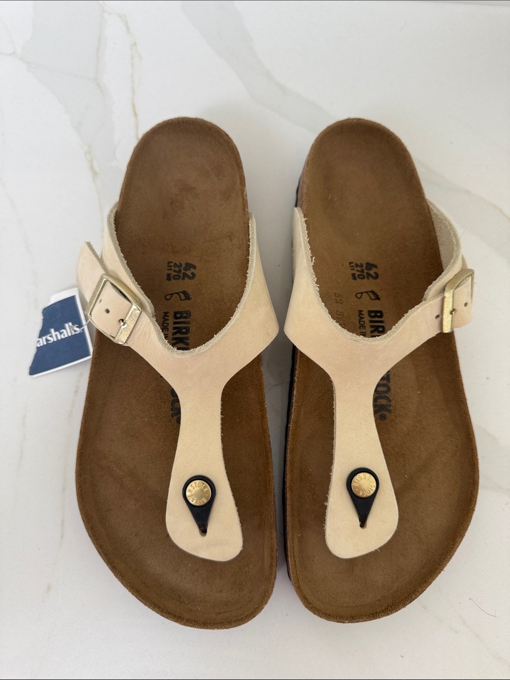 Birkenstock Gizeh sand nubuck leather Thong Sandals 11 42 R